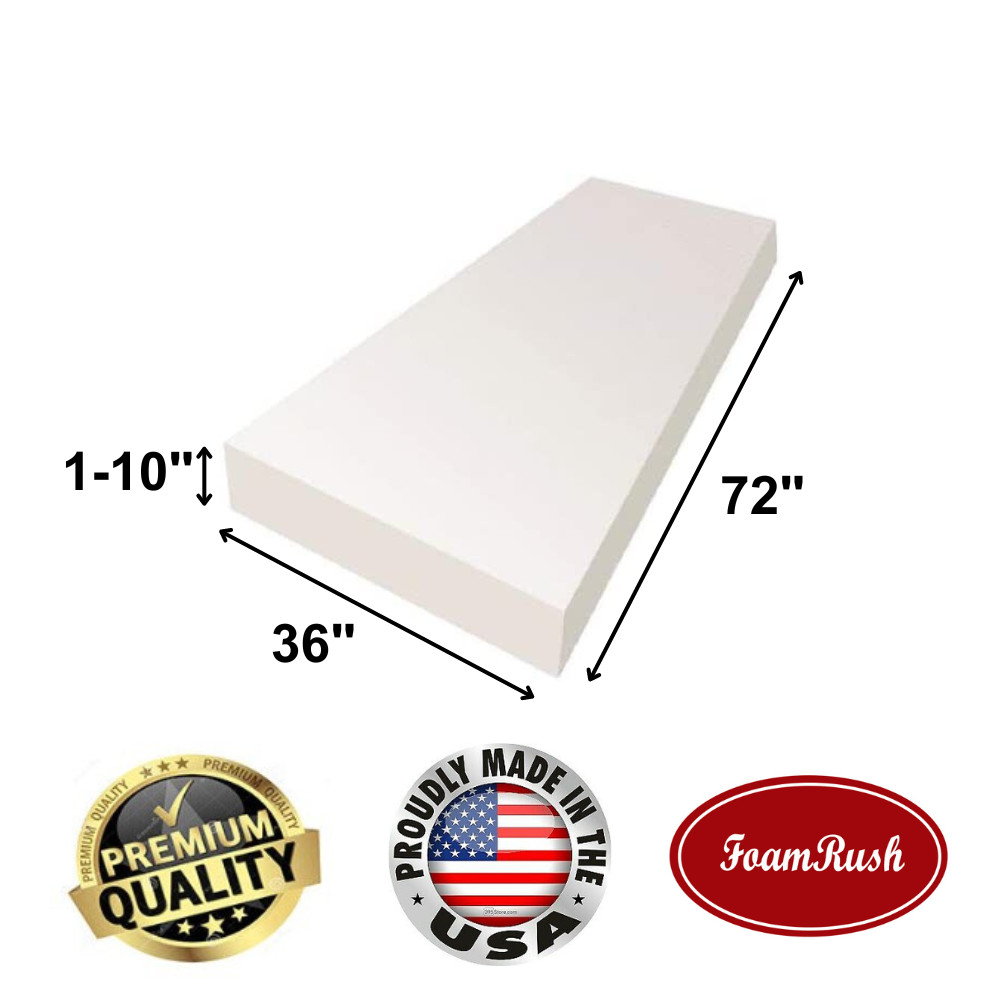 FoamRush 36" x 72" High Density Upholstery Foam Cushion (Made in USA) gallery