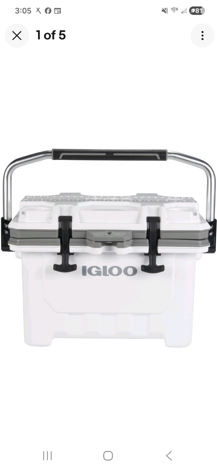 ​Igloo IMX 24 Qt Hard Cooler White Ice Chest 35 Can Tailgate Camping Marine Seal gallery