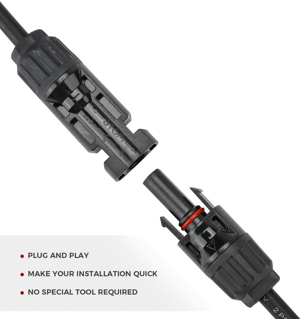 1Pair Solar Cable Splitter Waterproof IP67 2Y Branch Solar Panel Cable Connector gallery