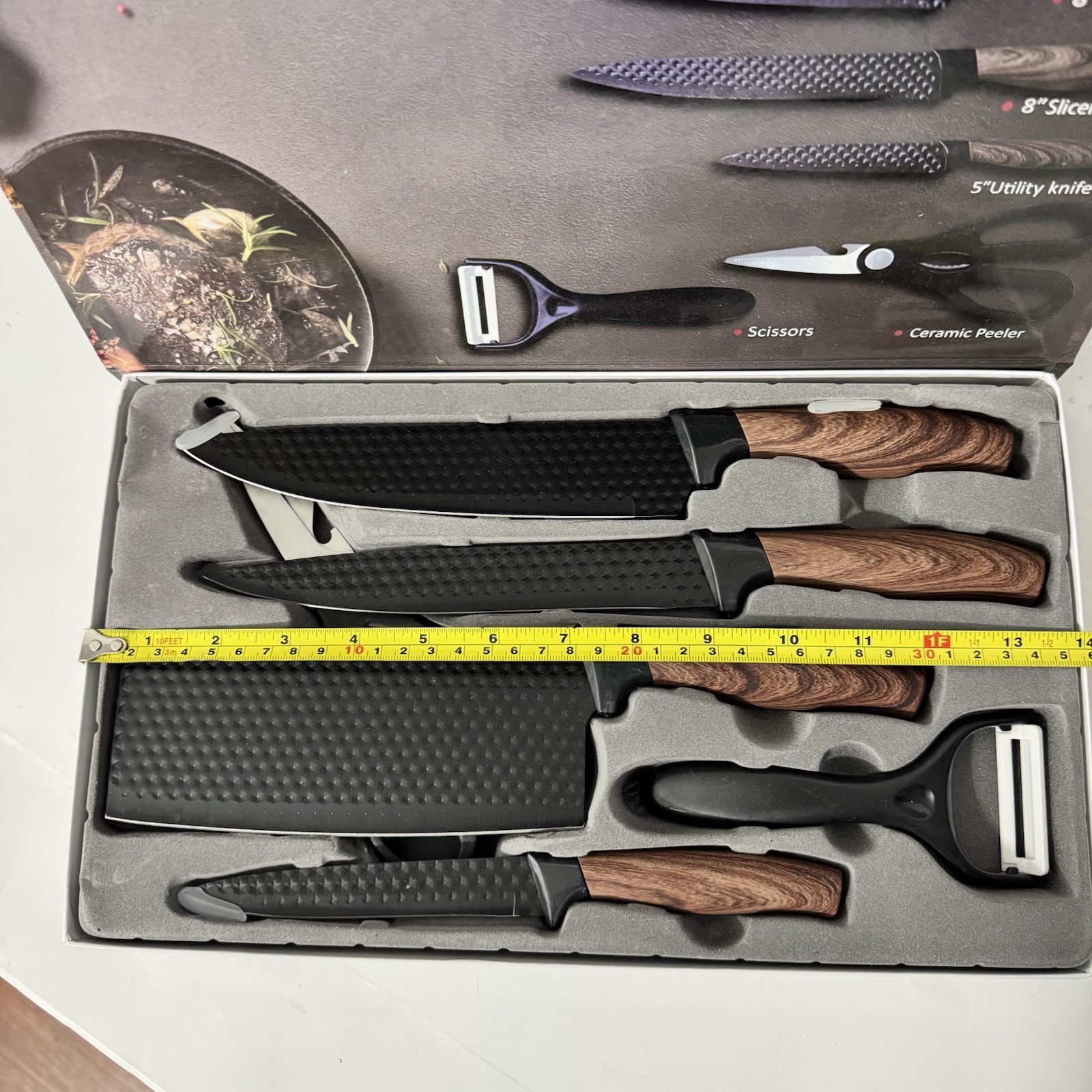 Home Chef Knife Set 6 Pcs, Assorted Kitchen Tools, Scissors, Peeler New In Box! gallery
