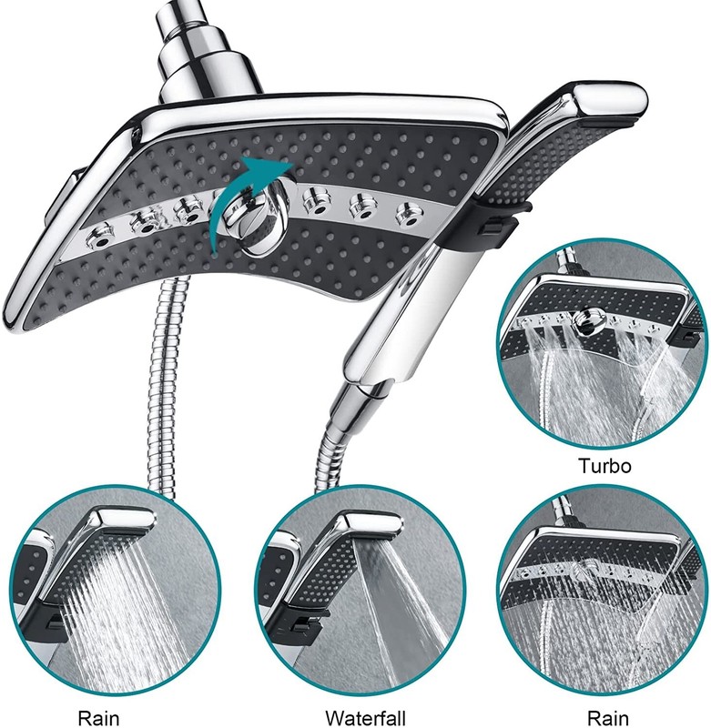 "Bright Showers" Multi Function Rain Chrome Shower Head PSS3919-01 gallery