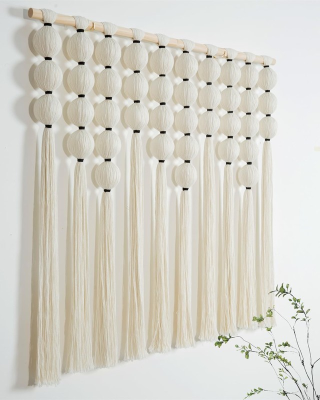 RUIZHIXUAN Large Macrame Wall Hanging Macrame Ball Wall Hangings Tapestry Cot... gallery