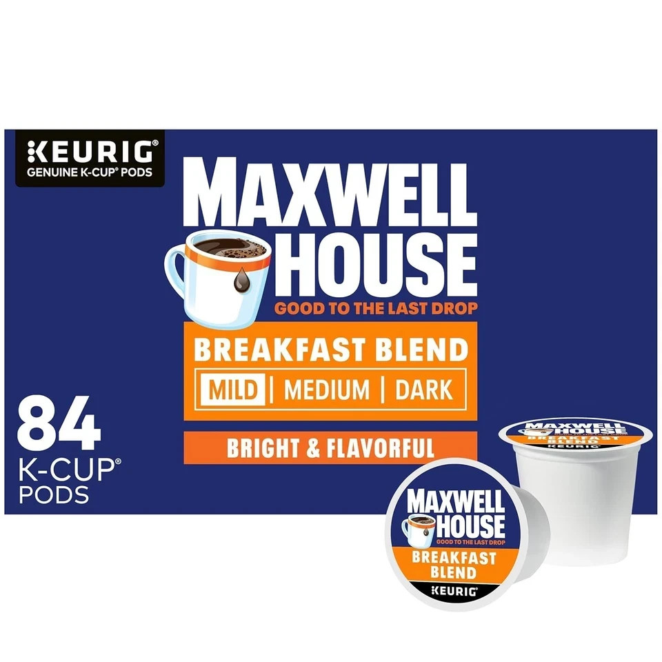 Maxwell House Breakfast Blend Mild Roast K-Cup Coffee Pods, 84 ct Box gallery