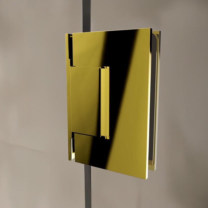 Brixwell Wall Mount Offset Back Plate Brass Hinge for 5/16" to 1/2" Glass gallery