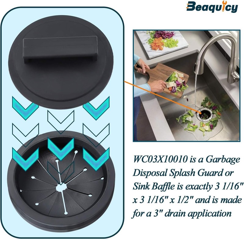 Garbage Disposal Splash Guards Kitchen Sink Stopper 3Pack Whirlaway Waste King gallery