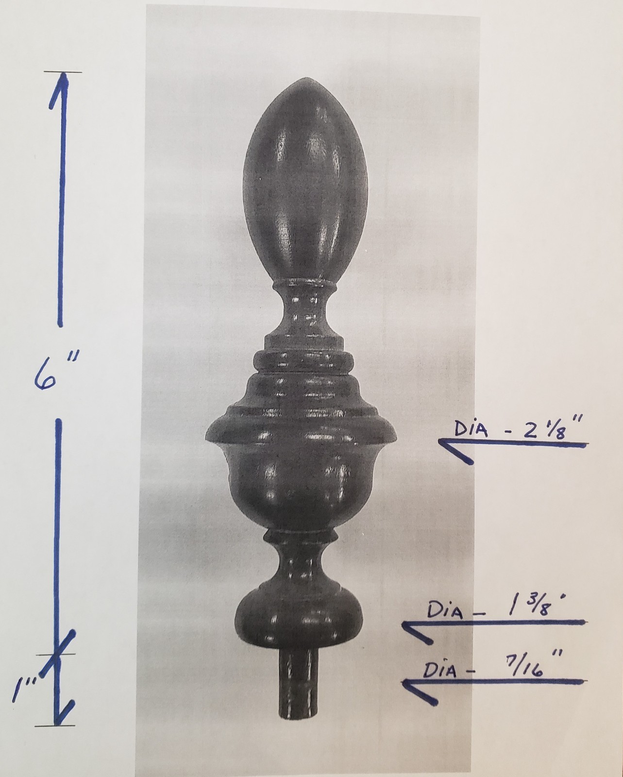 Solid Cherry Finial gallery