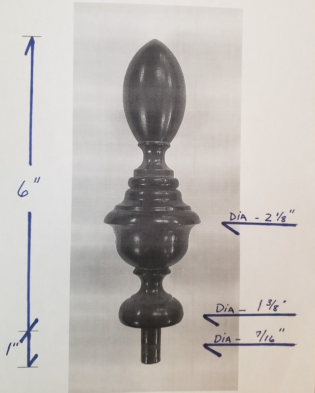 Solid Cherry Finial gallery