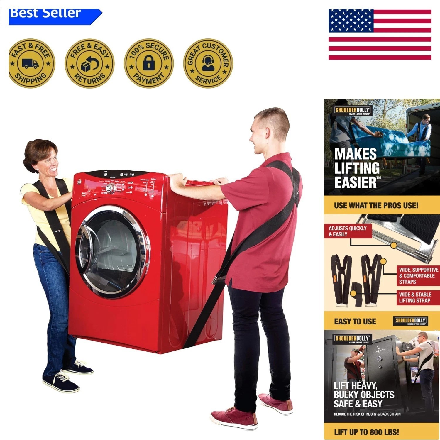 800 lbs Capacity Appliance Moving Straps for Effortless Lifting & Carrying gallery