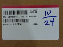 LG Refrigerator EBR78931602 PCB MAIN ASSY