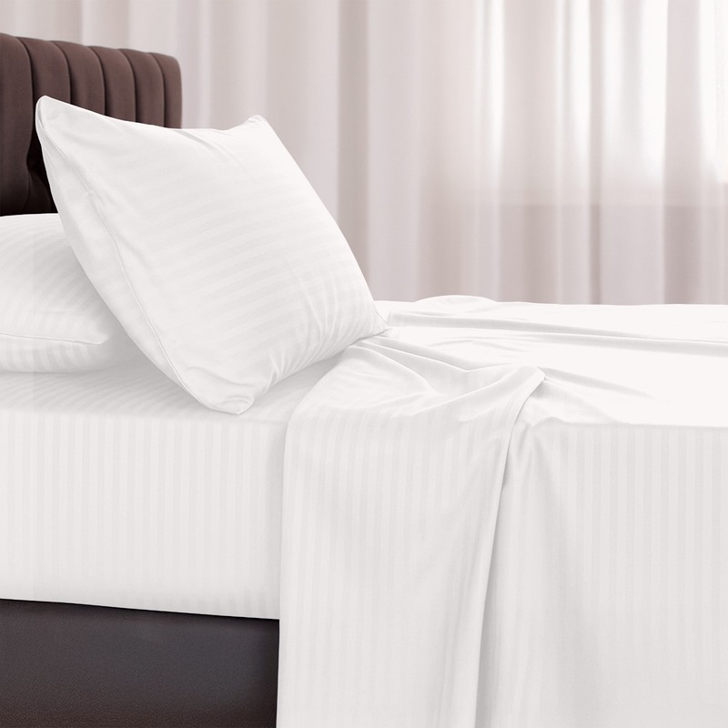 1800 Series 4 Piece Stripe Bed Sheet Set Soft Microfiber Deep Pocket Sheets Set gallery