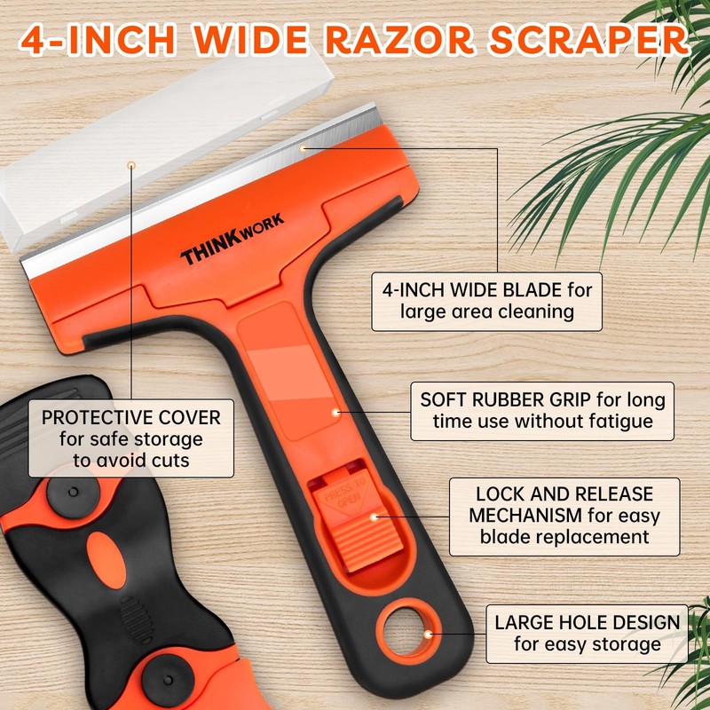 Razor Blade Scraper, 2 Pack 2 Pack+40Pcs, Scraper Tool Set gallery