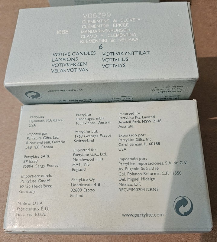 3 boxes PartyLite CLEMENTINE & CLOVE Votive Candles (18 Total Votives) --Retired gallery