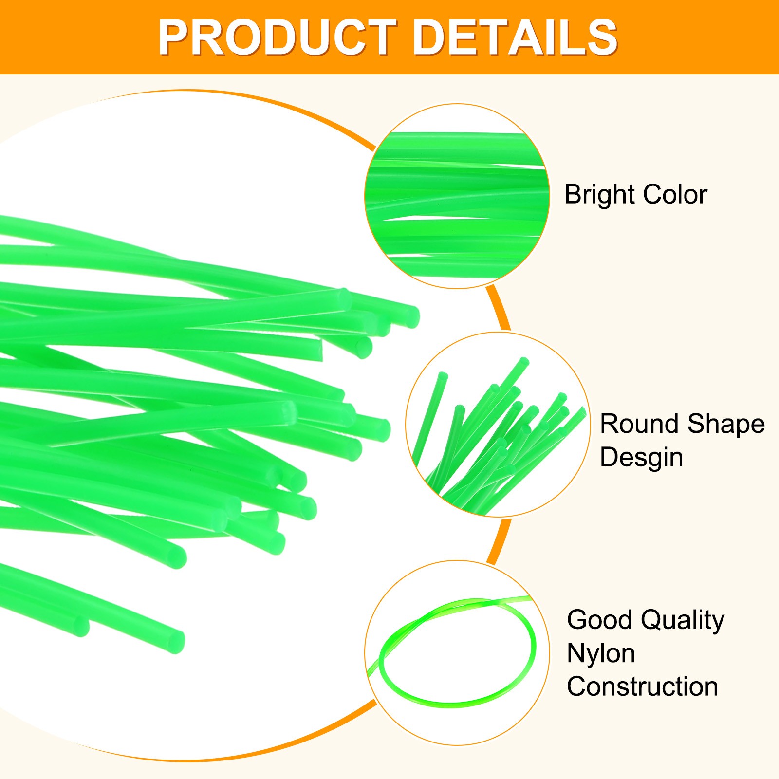 50Pcs 30x0.24cm Pre-Cut Trimmer Line Replacement String, Round Nylon Line Green gallery