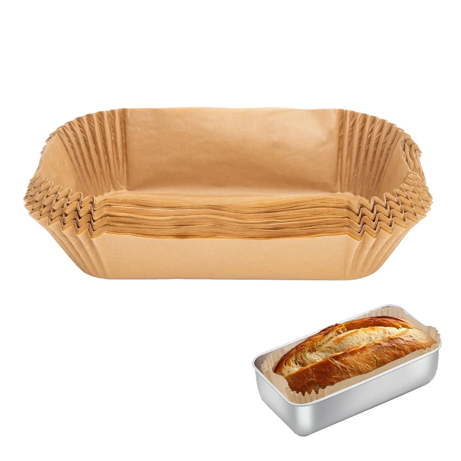 100 Pcs 9x5 Inch Disposable Non Stick Loaf Pan Liners Parchment Papers gallery