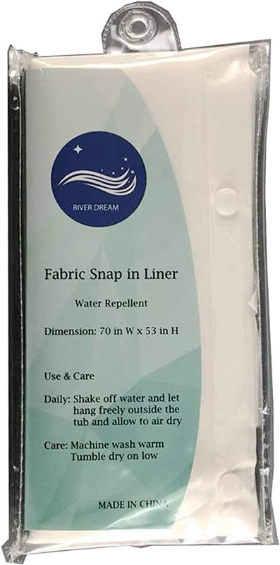 Hookless Shower Curtain Liner With Snaps 70" W x 54" H Polyester Fabric Curtain gallery