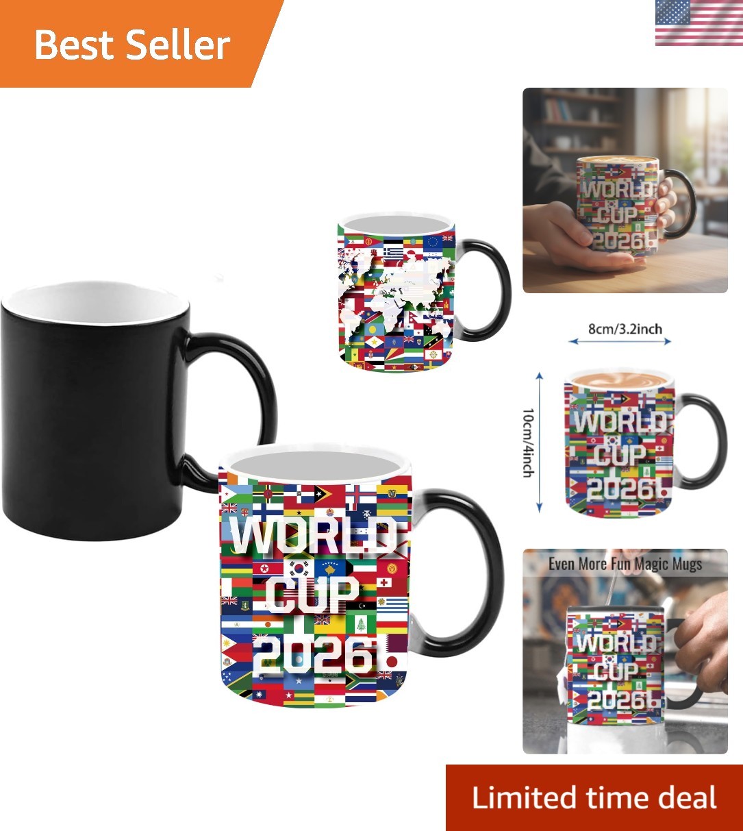 World Cup Color Changing Mug 2026 12oz Ceramic Coffee Mug with International ... gallery