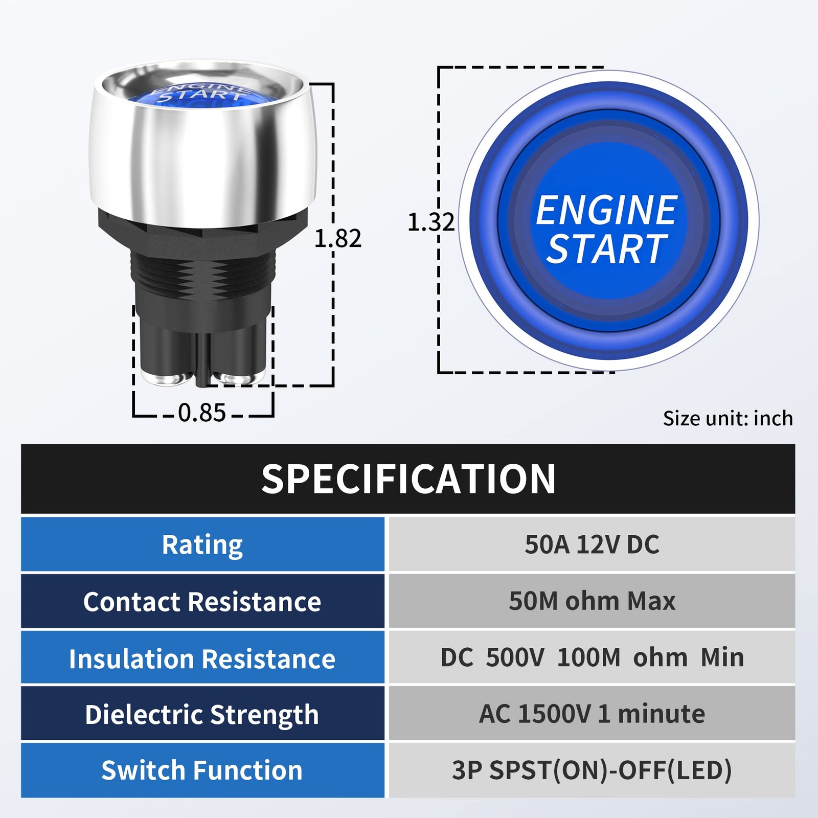 Push Button Starter Switch 12V 50A Momentary Engine Start Ignition Switch 12 ... gallery
