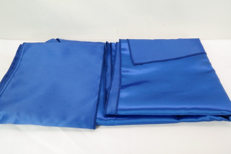 LA Linen Open Back Bridal Satin Rectangular Fitted Tablecloth 72x30x30 Blue TF gallery