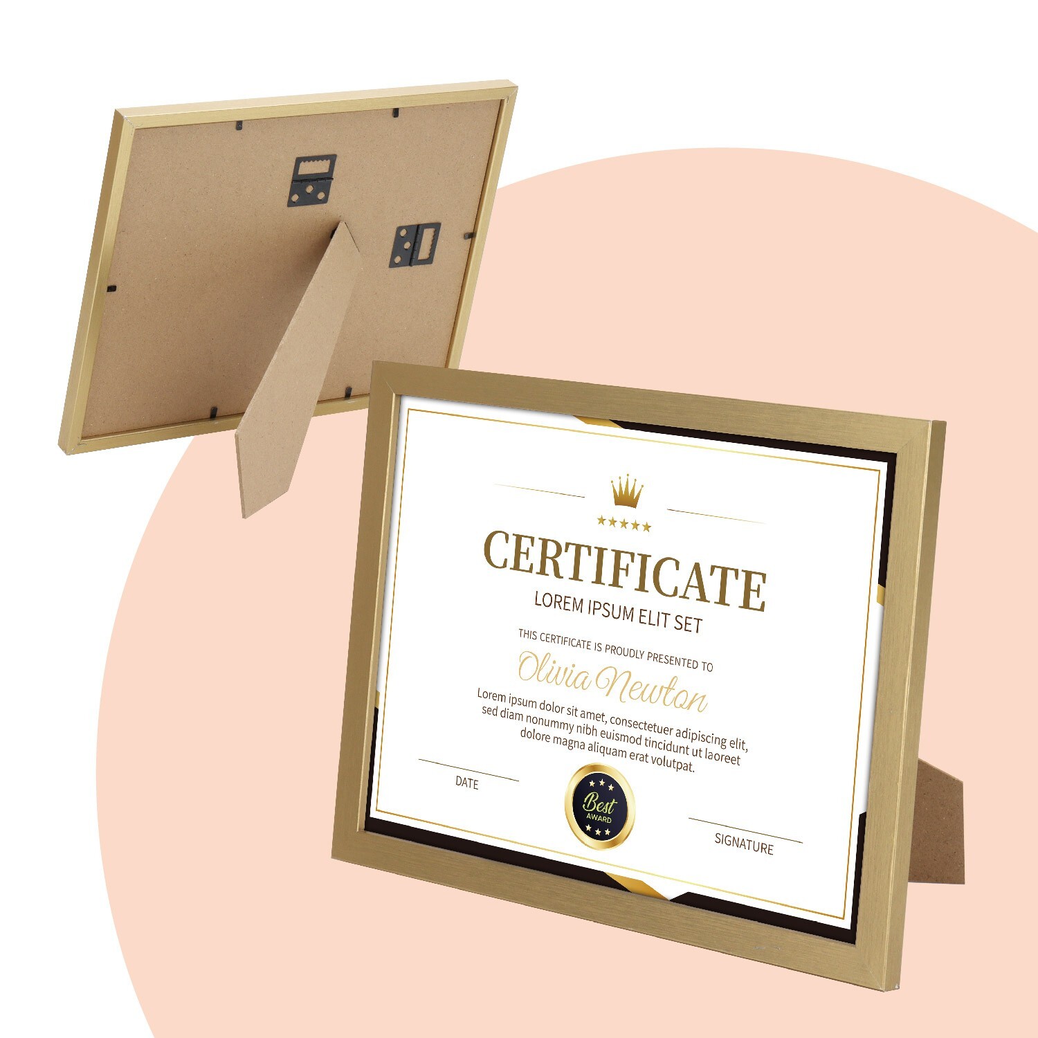 Certificate Frames Document frames 8.5x11 for Wall Or Tabletop , Set of 12 Gold gallery