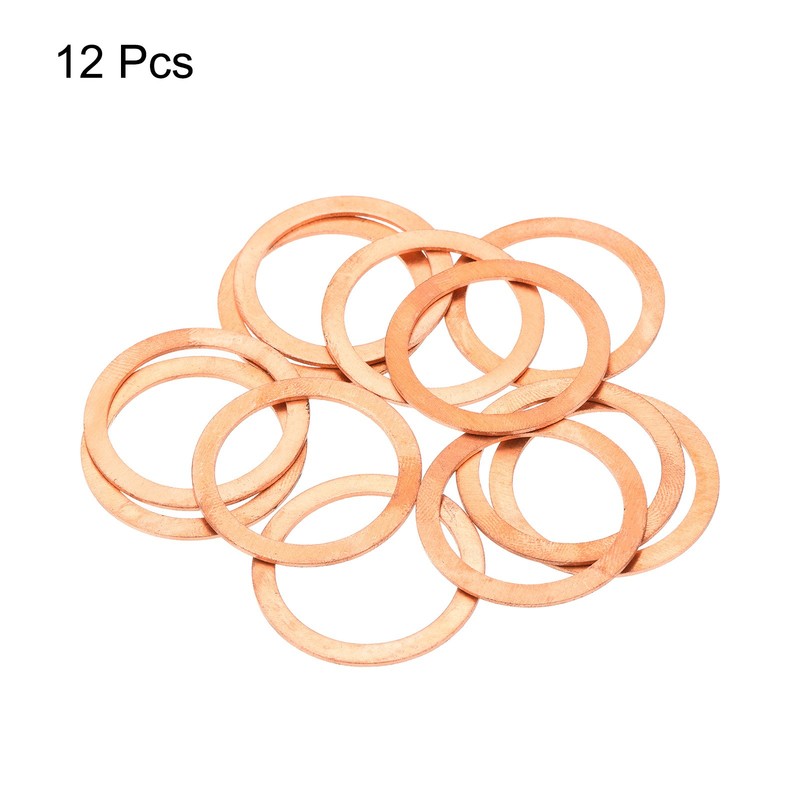 12 Pcs Flat Copper Washers 25x32x1mm Copper Flat Sealing Ring Washers gallery