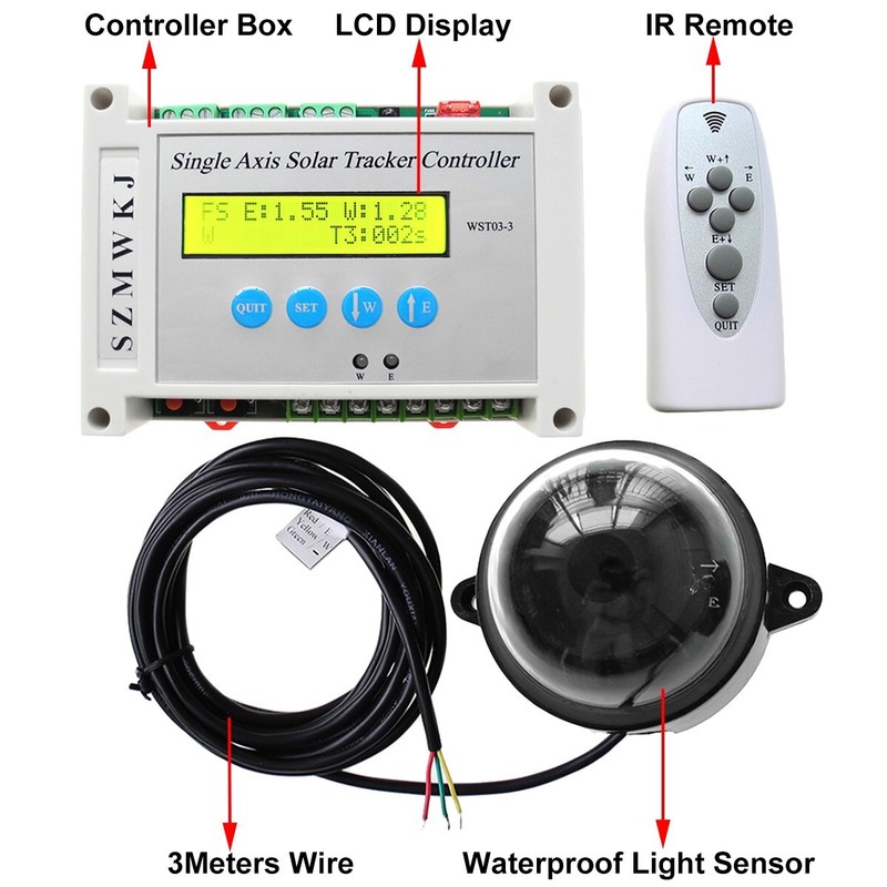 Single Axis Solar Tracker Controller Automatic Solar Tracking W/ Remote Control gallery