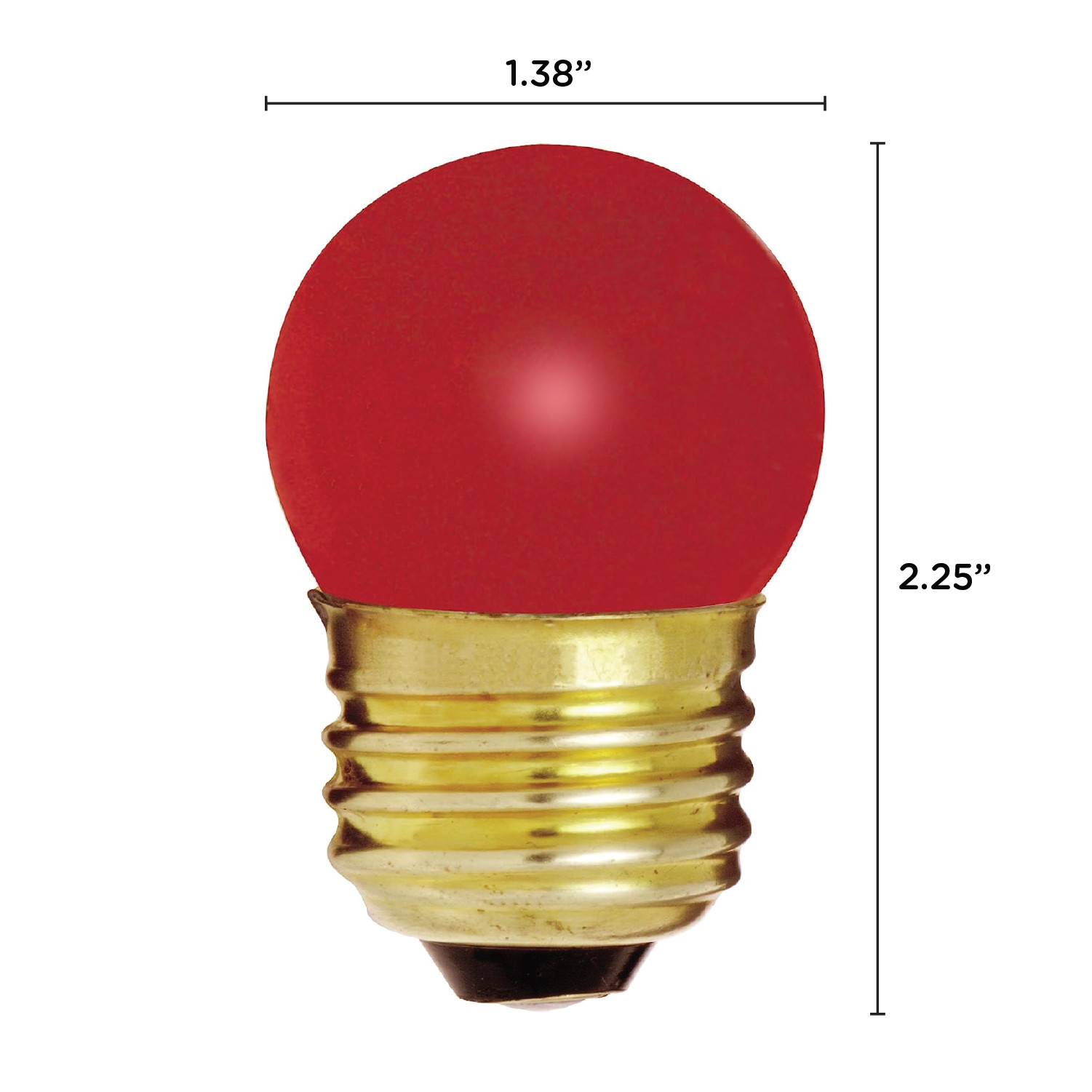 5 Pack S3611 CERAMIC RED Mini Globe Indicator Bulb 7.5W 120V S11 Medium Base E26 gallery