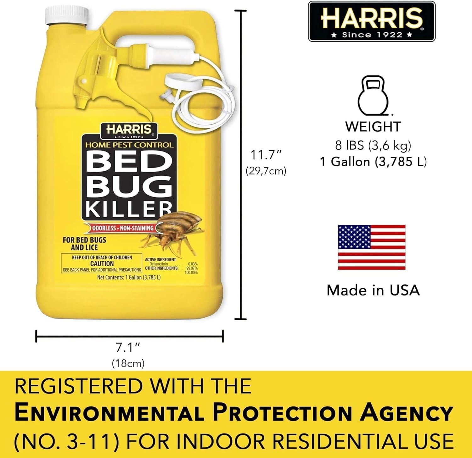 Pest Control Bed Bug Killer Spray 1 Gal. Odorless Non-Staining Indoor Liquid gallery