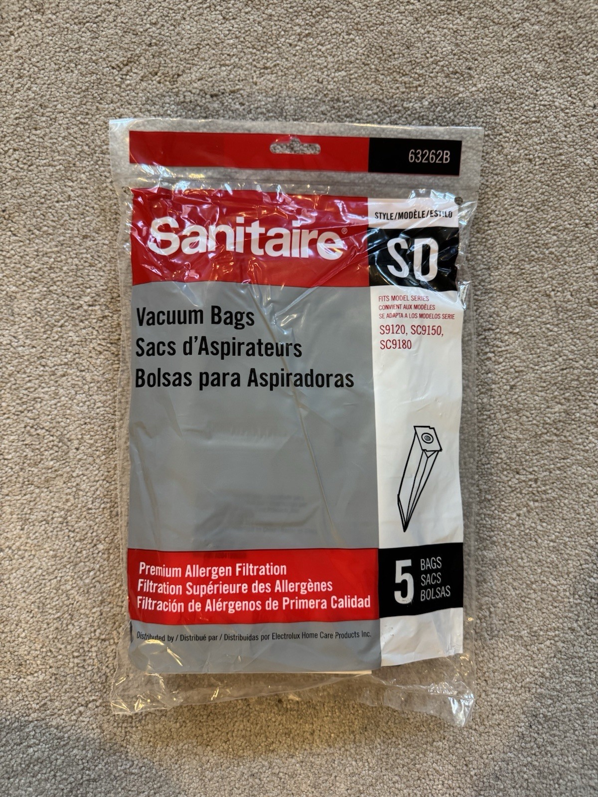 Electrolux Sanitaire Eureka Allergen Filtration Vacuum Bags - Style SD 5-Pack gallery