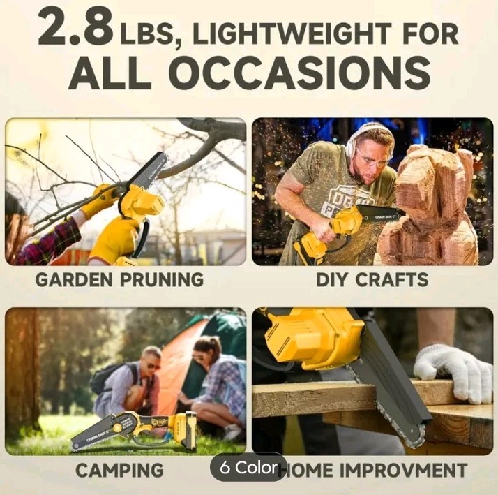 Mini Chainsaw Cordless 6 IN Brushless Battery Chainsaw Lightweight Set PULITUO gallery