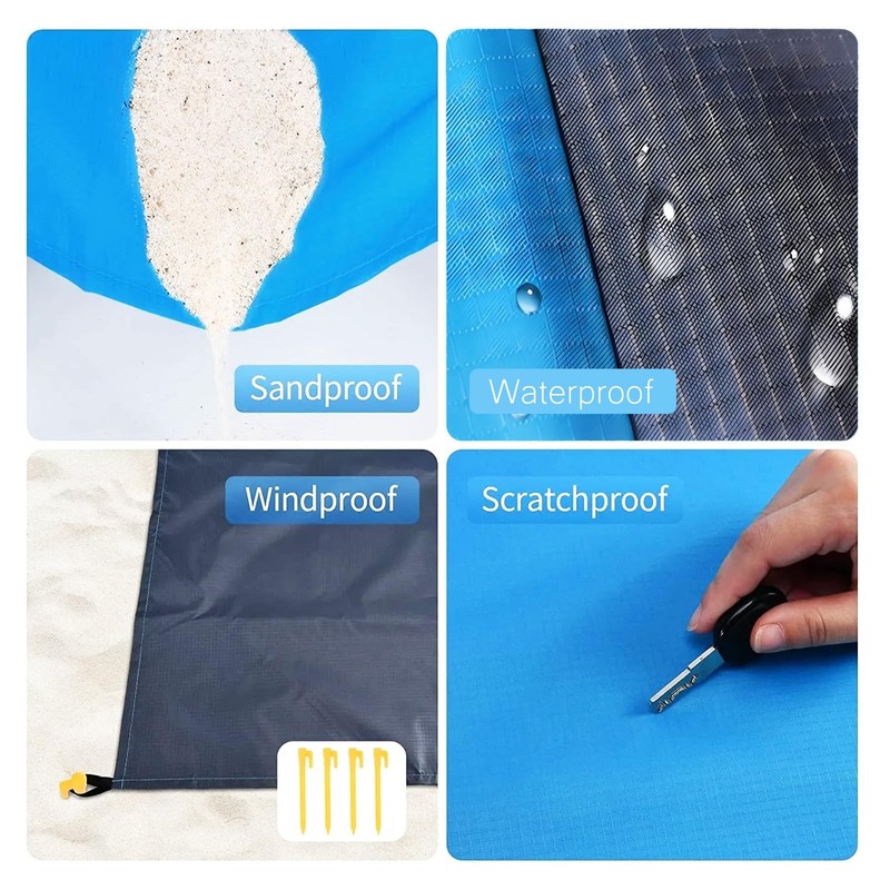 Beach Blanket Sandproof Waterproof, Beach Essentials Extra Large Beach Mat, 7... gallery