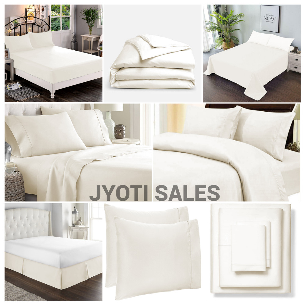 Select Bedding Set 1000 Thread Count 100% Egyptian Cotton Ivory Solid