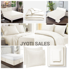 Select Bedding Set 1000 Thread Count 100% Egyptian Cotton Ivory Solid