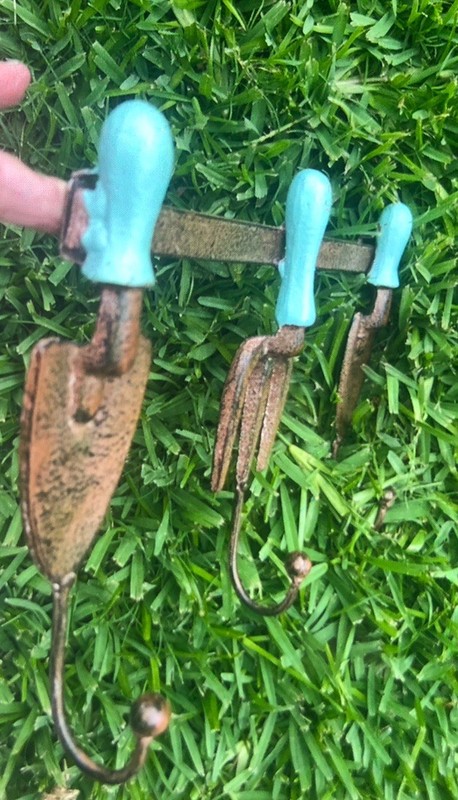 Decorative Garden Tools Hooks Cast Iron Turquoise Handles Excellent gallery