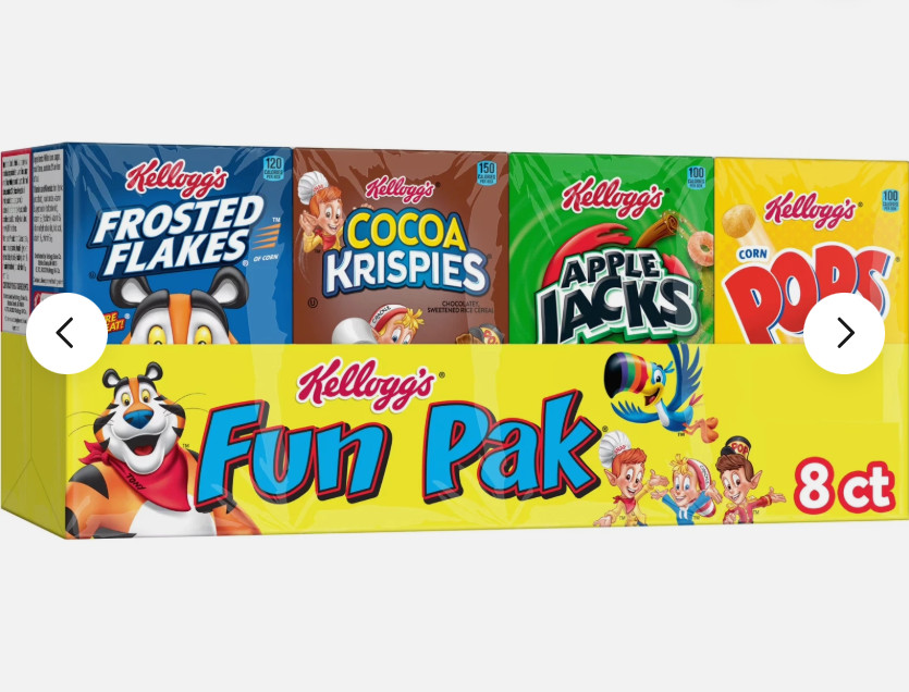 Kellogg's Fun Pak Variety Pack Cold Breakfast Cereal (8 types) gallery
