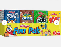 Kellogg’s Fun Pak Variety Pack Cold Breakfast Cereal (8 types)