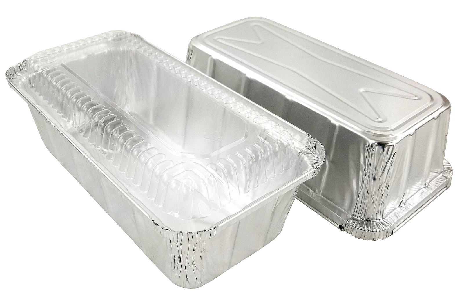 D&W A86 2 lb. Aluminum Foil Closable (IVC) Loaf/Bread Pan Tins w/Dome Lid gallery