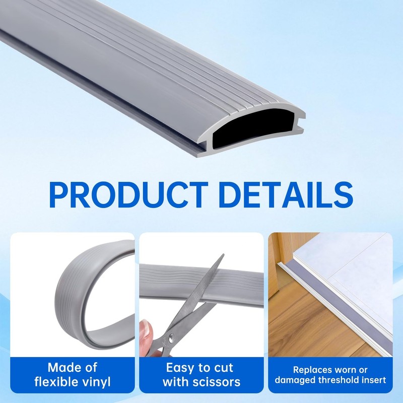 2 PCS 36 Inch Vinyl Insert For Adjustable Aluminum Threshold 15/16 x 3/8 gallery