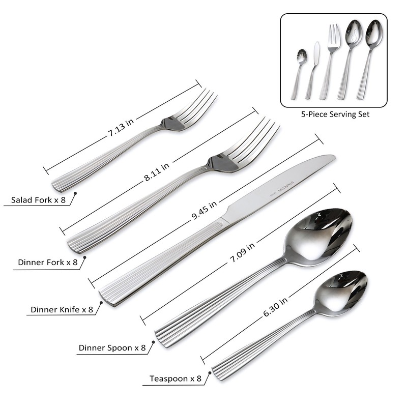 45 Piece Silverware Set Service for 8 Stainless Steel Flatware Dinning Serve Set gallery