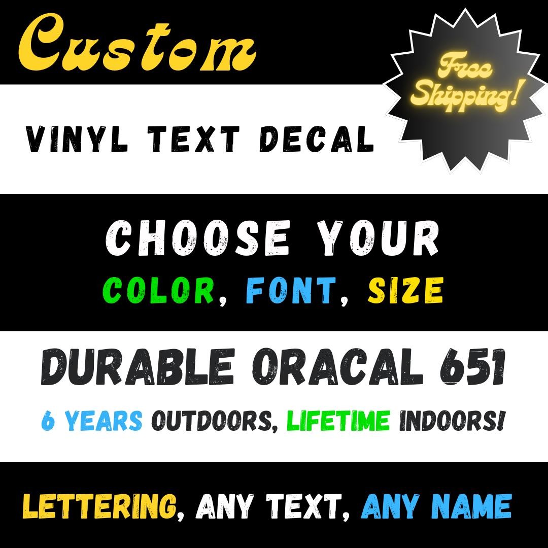Custom Personalized Vinyl Decal Sticker – Any Text & Name - Lettering - Message gallery