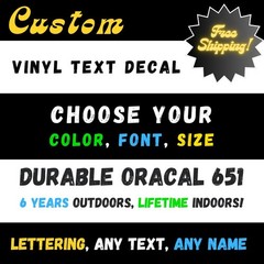 Custom Personalized Vinyl Decal Sticker – Any Text & Name – Lettering – Message