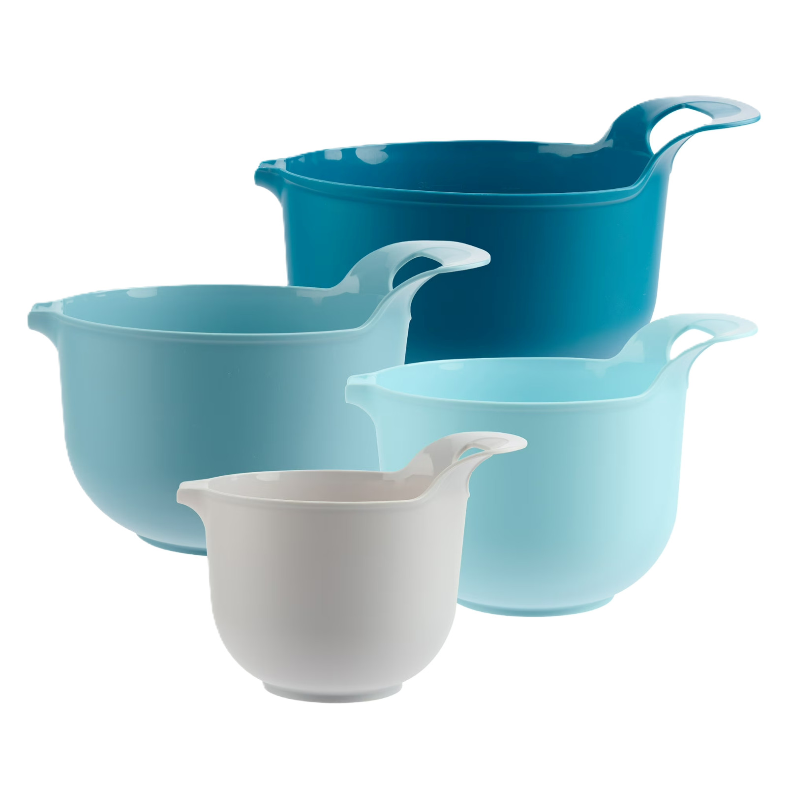 4 Piece Nesting Plastic Mixing Bowl Set with Pour Spouts and Handles, gallery
