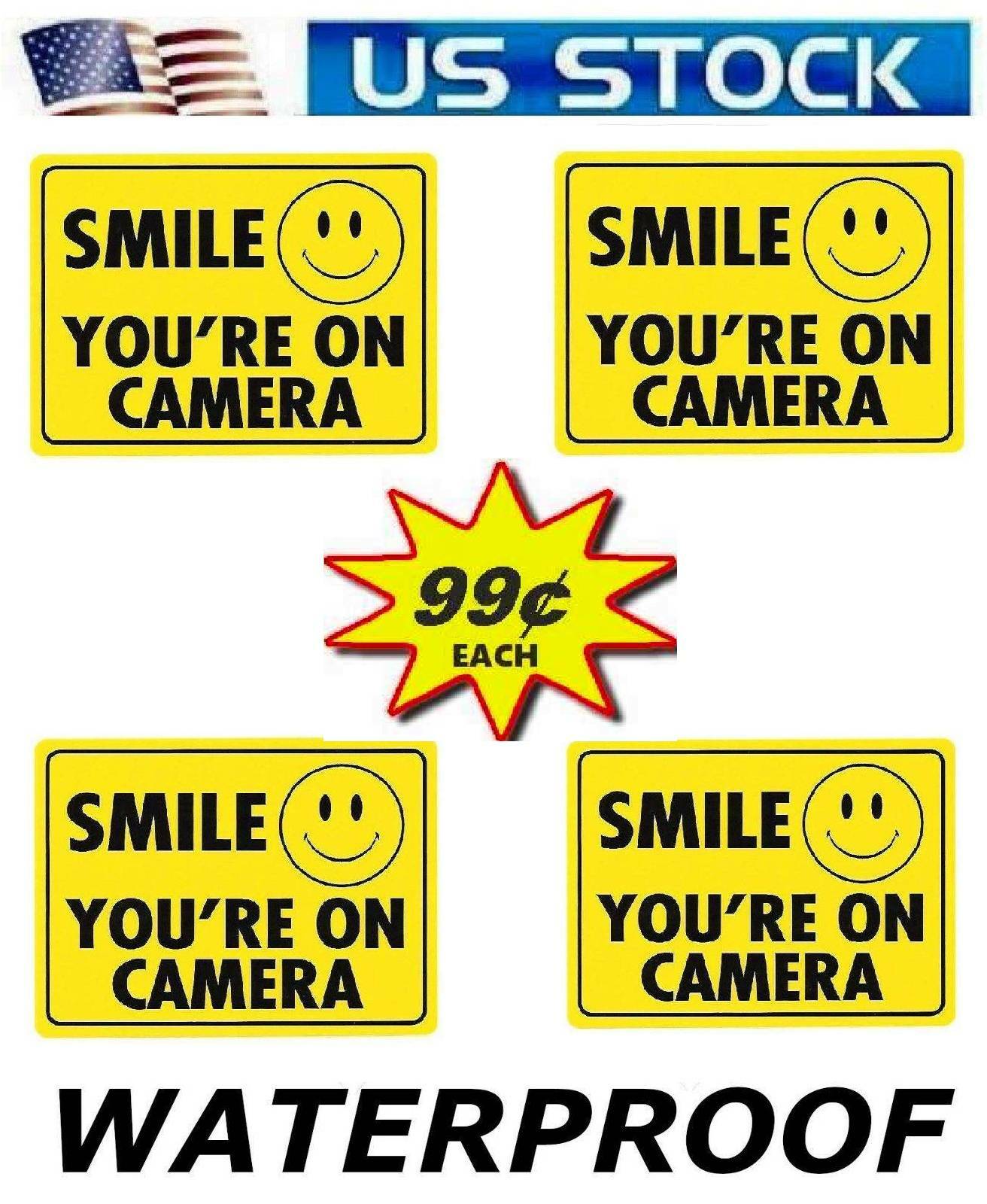 HOME SECURITY SURVEILLANCE CAMERA DECALS WARNING STICKERS SIGN 4 LOT 99 EA gallery