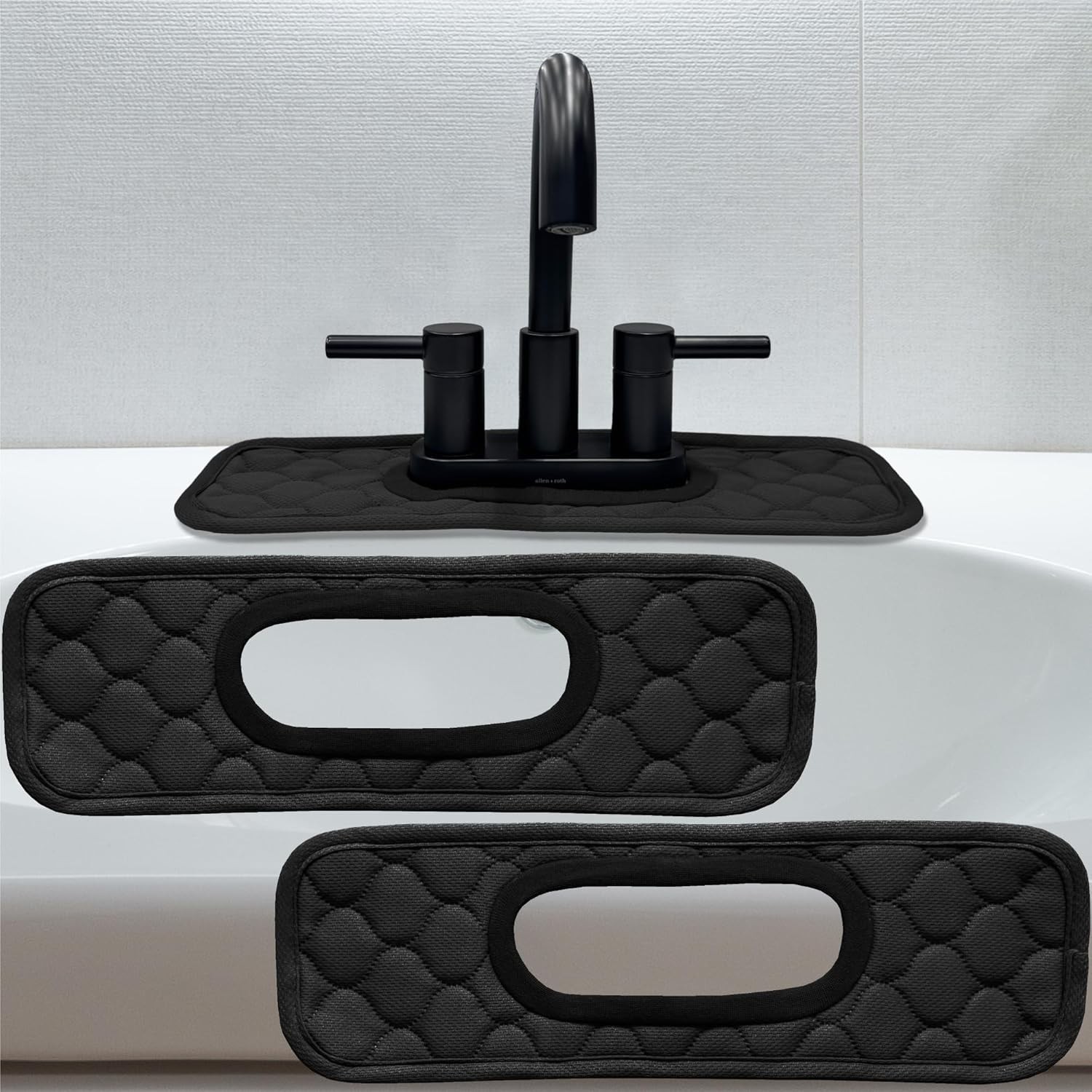 Bathroom Sink Splash Guard Oval-Hole Rectangle-Hole Faucet Mat Bathroom Sink gallery