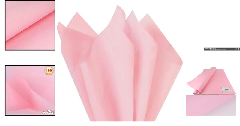 100 Sheets Double-Sided Pink Tissue Paper, 20x15 Inches - Gift Wrapping gallery