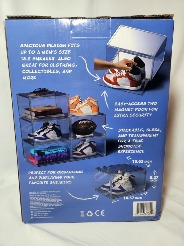 *READ DESCRIPTION* 5 PK Kicks & Co Stackable Clear Shoe Box, Fits Up to Sz 13.5 gallery