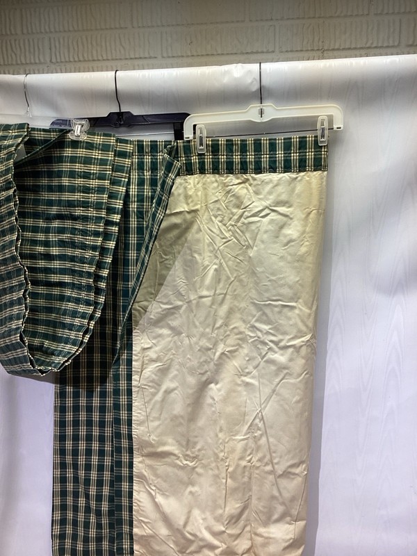 Green Sturbridge Plaid Valance & Curtain 68"W by 14"L Country Lined 48W 44L gallery