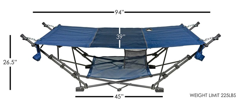Zenithen (#OC582S-BD) Full-Sized Portable Folding Out/Indoor Hammock, Blue gallery