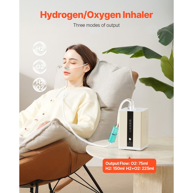 Hydrogen Inhalation Machine 99.99% High Purity 225ml/min Portable Hydro gallery