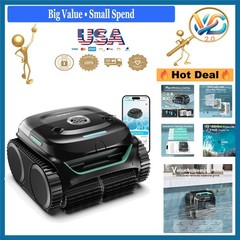 C2 Cordless Robotic Pool Cleaner Dual Filtration Wall & Waterline 180 Min