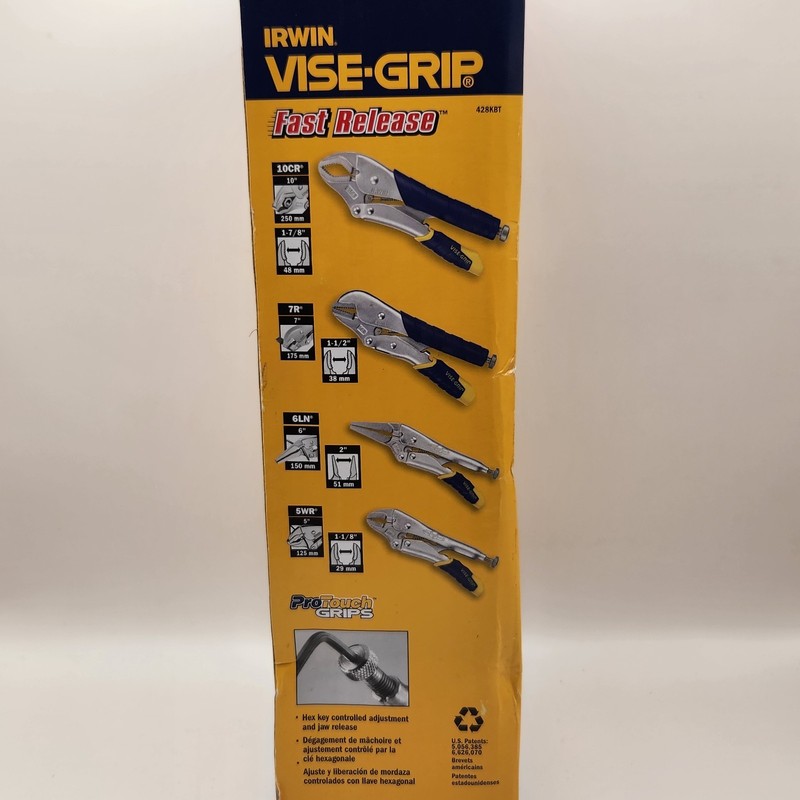 IRWIN 4 Piece Original Locking Pliers Set Plain Grip Handle Pouch Included gallery